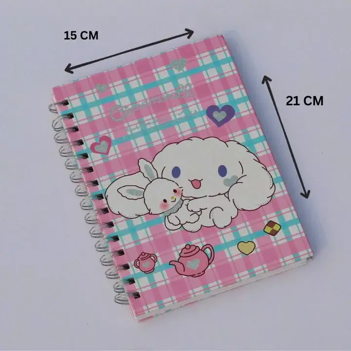 Cinnamoroll Hardbound Spiral Notebook Measurements Image