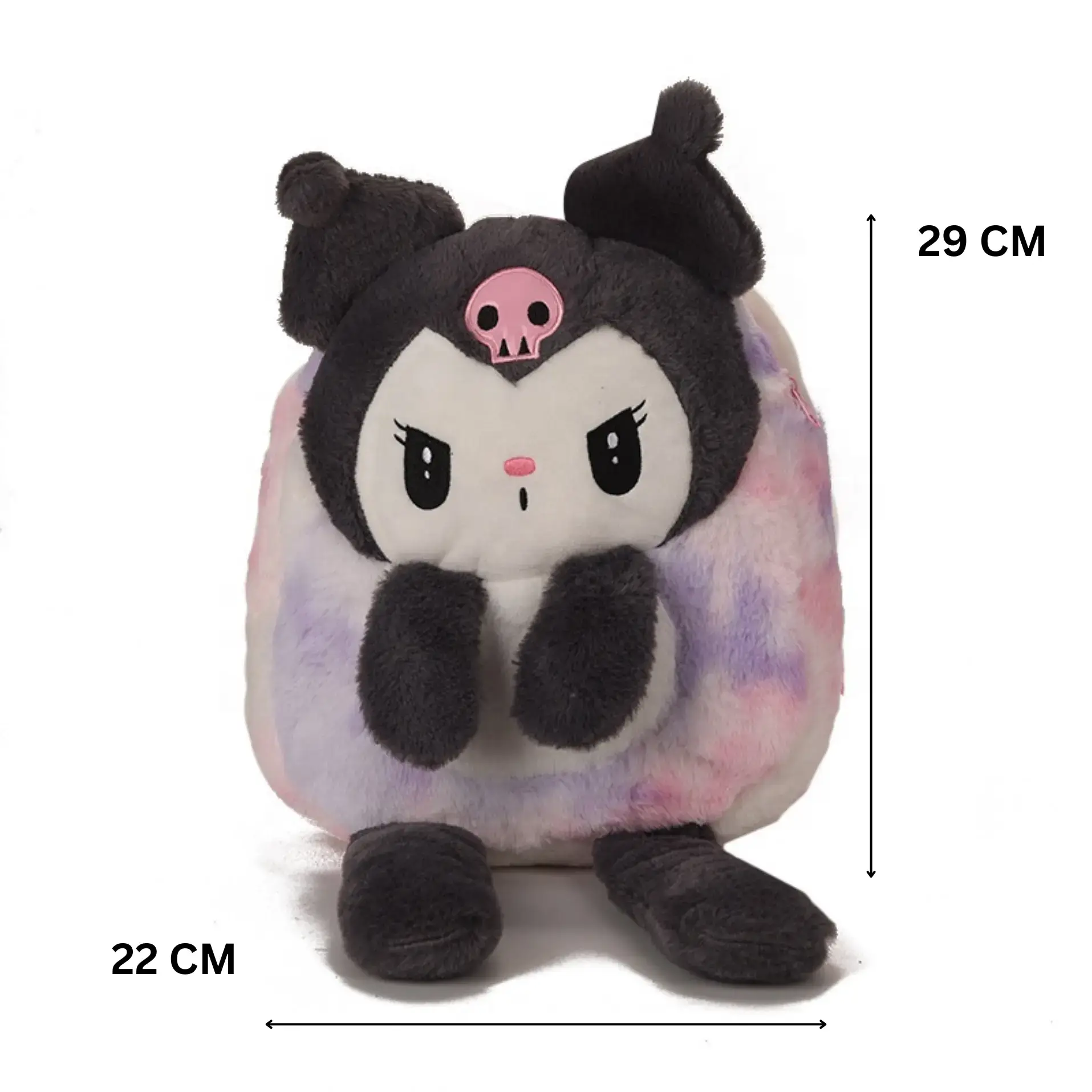 Kuromi Mini Plush Backpack Measurements Image