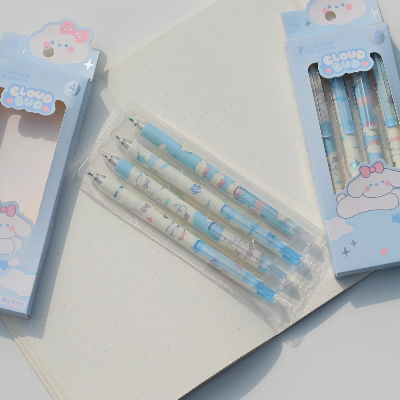 Bunny Cloud Pen Set Overview Image