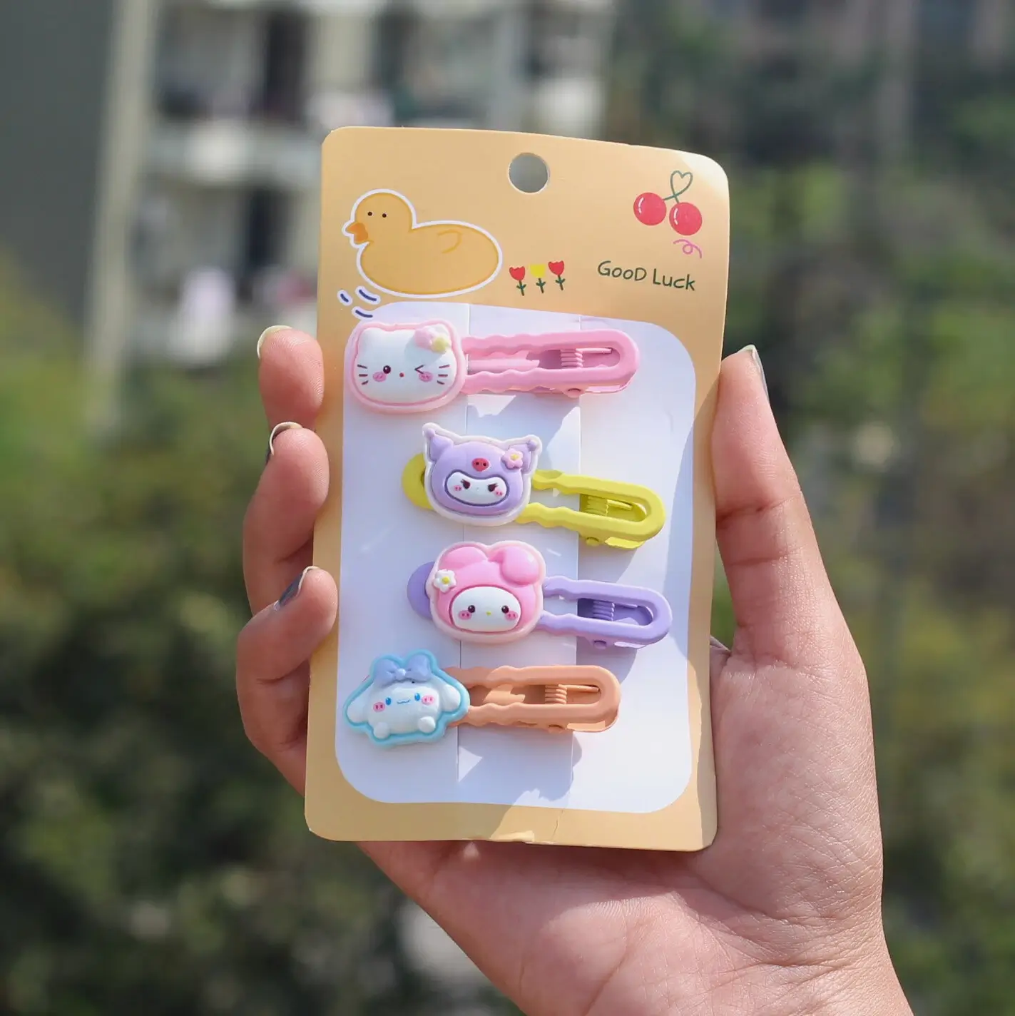 Adorable Sanrio Hair Clips Pack Front Image