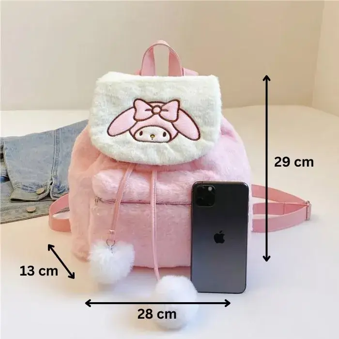 Sanrio Soft Plush Backpacks Measurements Image