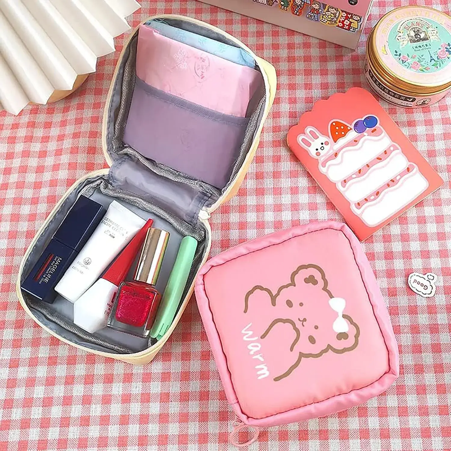 Kawaii Stationery/Sanitary Pouch Overview Image