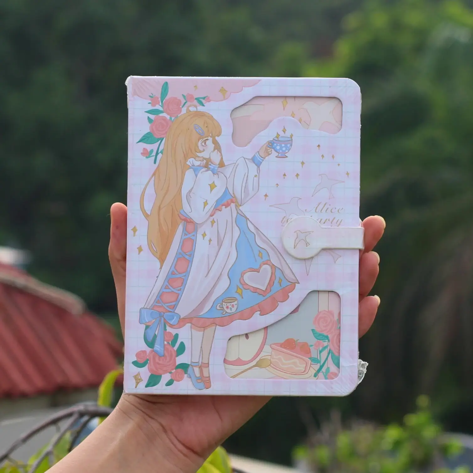 Alice Tea Party Kawaii Journal In Hand Overview Image