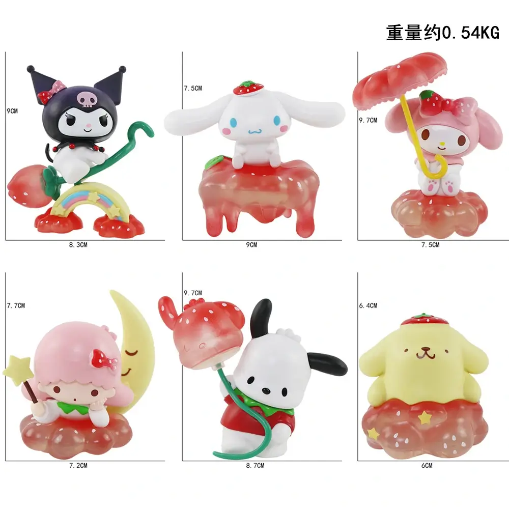 Sanrio Strawberry Summer Blind Box Measurement Overview Image