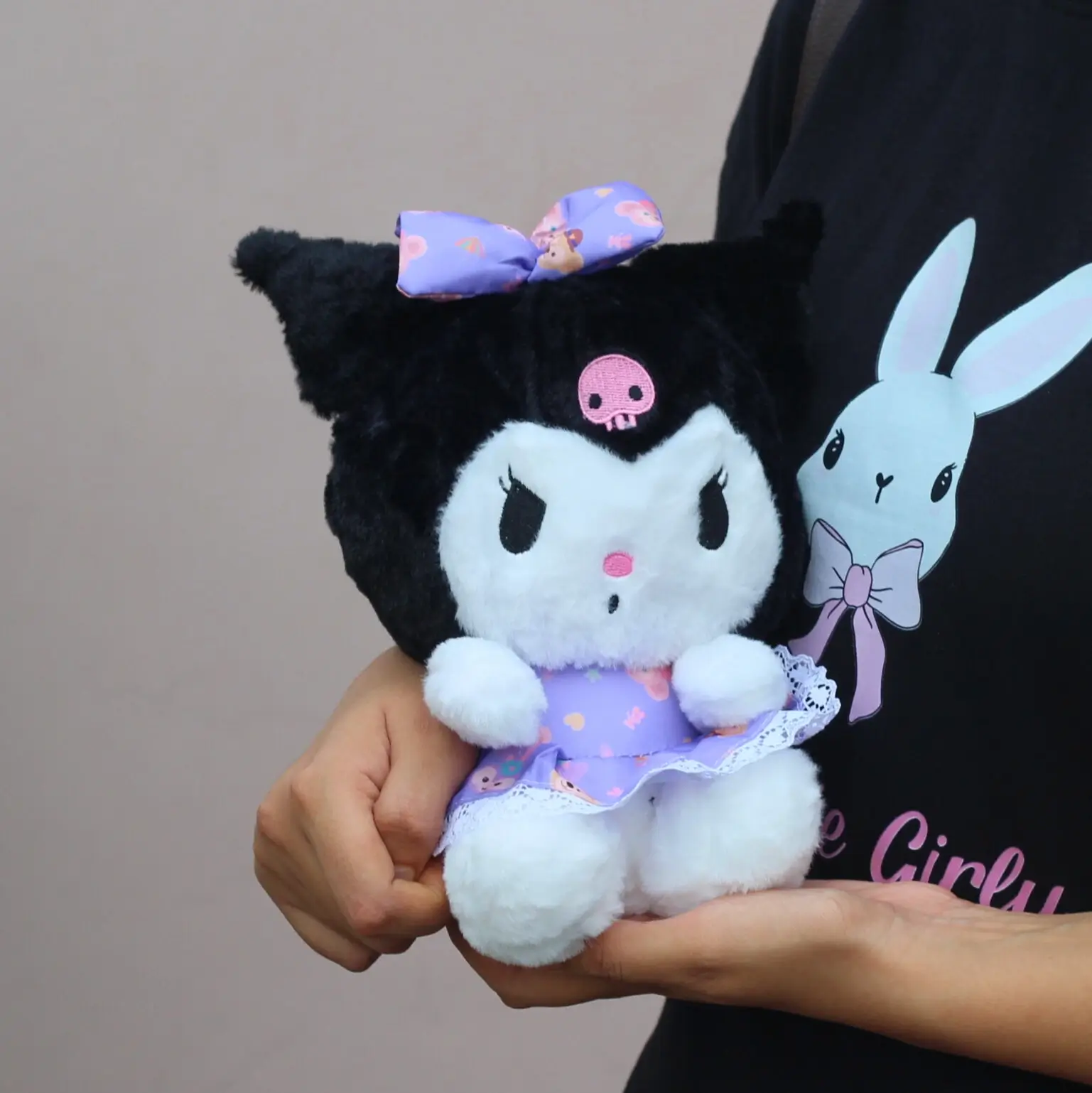 Kuromi Plush Soft Toy in Hand Overview Image