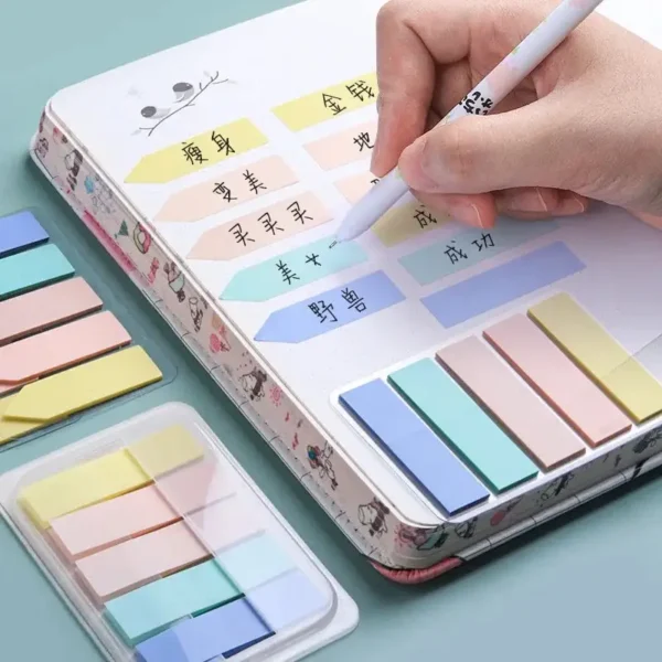 Aesthetic Page Markers Sticky Notes Usage Image