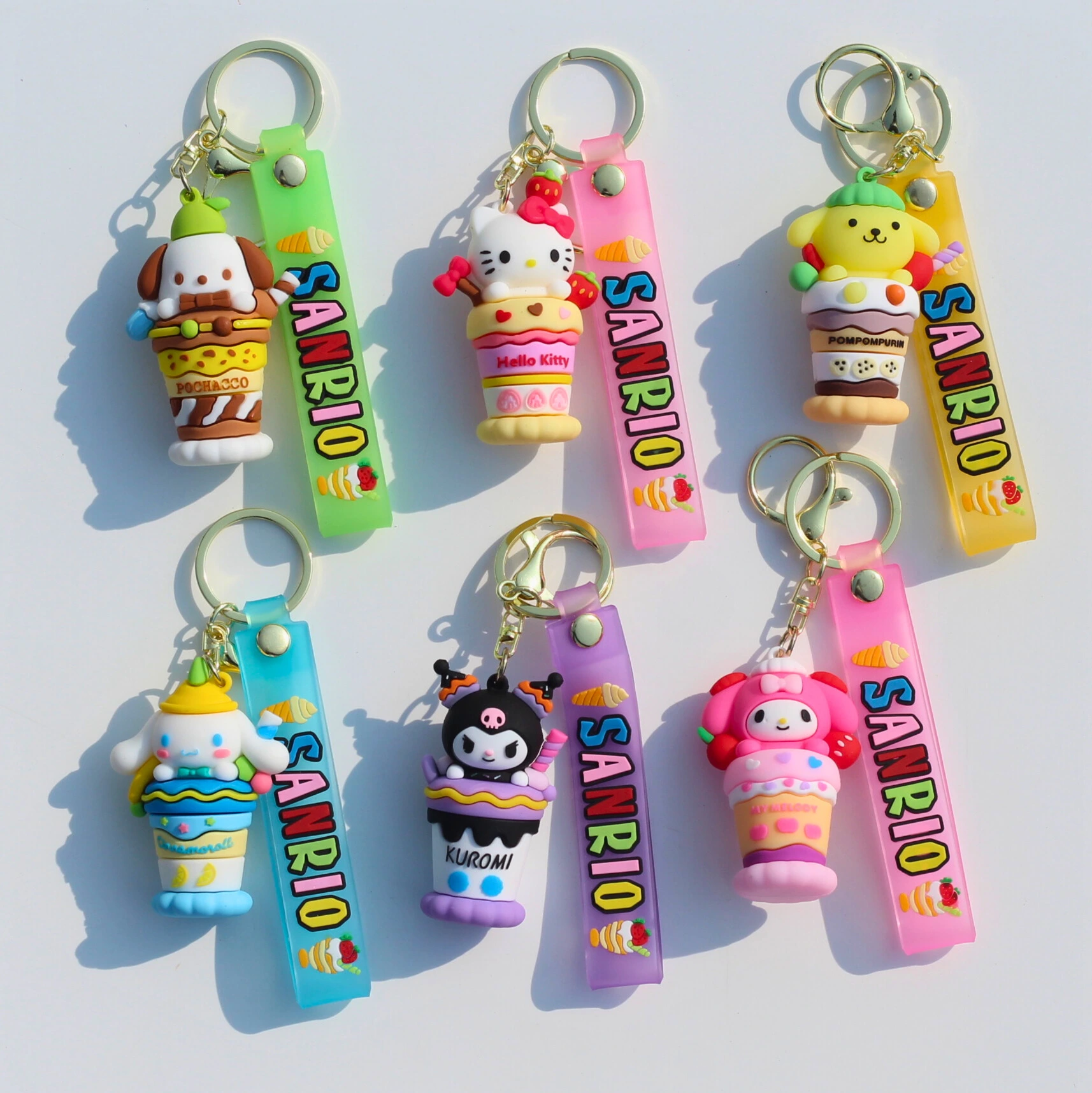 Sanrio Ice Cream Cup Keychains Front Image