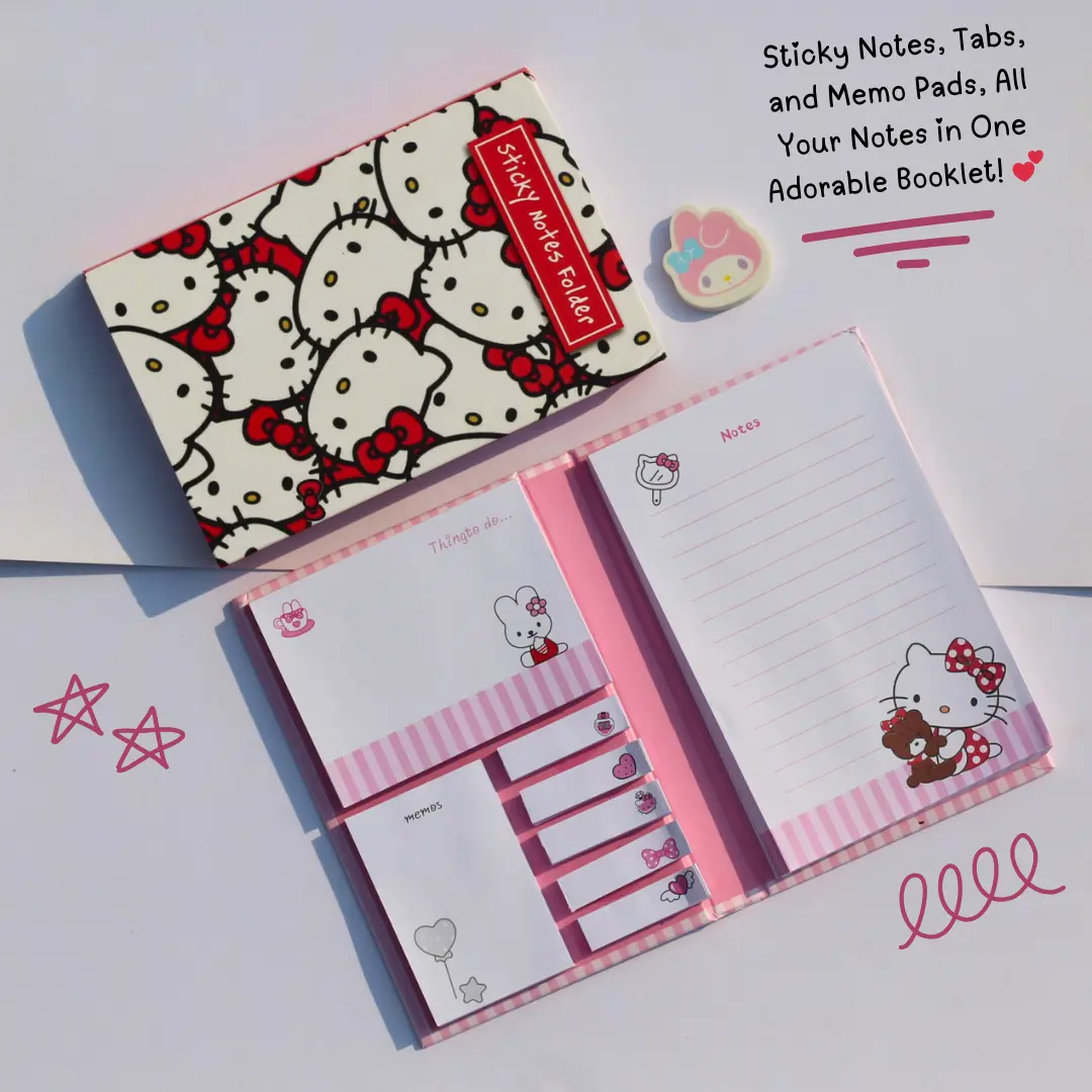 Cute Sanrio Sticky Notes Booklet Inner Overview Image