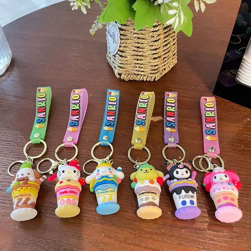 Sanrio Ice Cream Cup Keychain Set Front Image