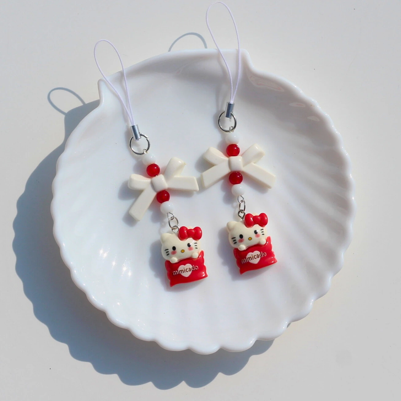 Hello Kitty Cup Cake Phone Charm Close Overview Image