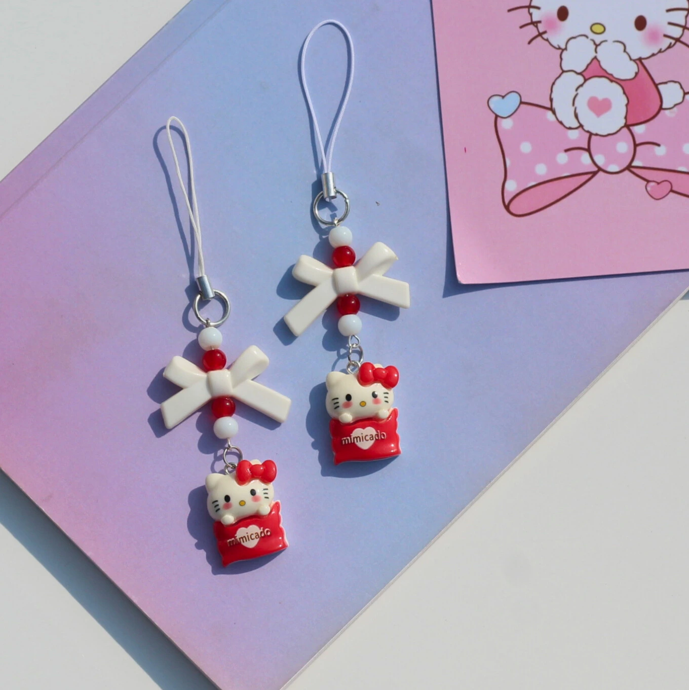 Hello Kitty Cup Cake Phone Charm Front Image