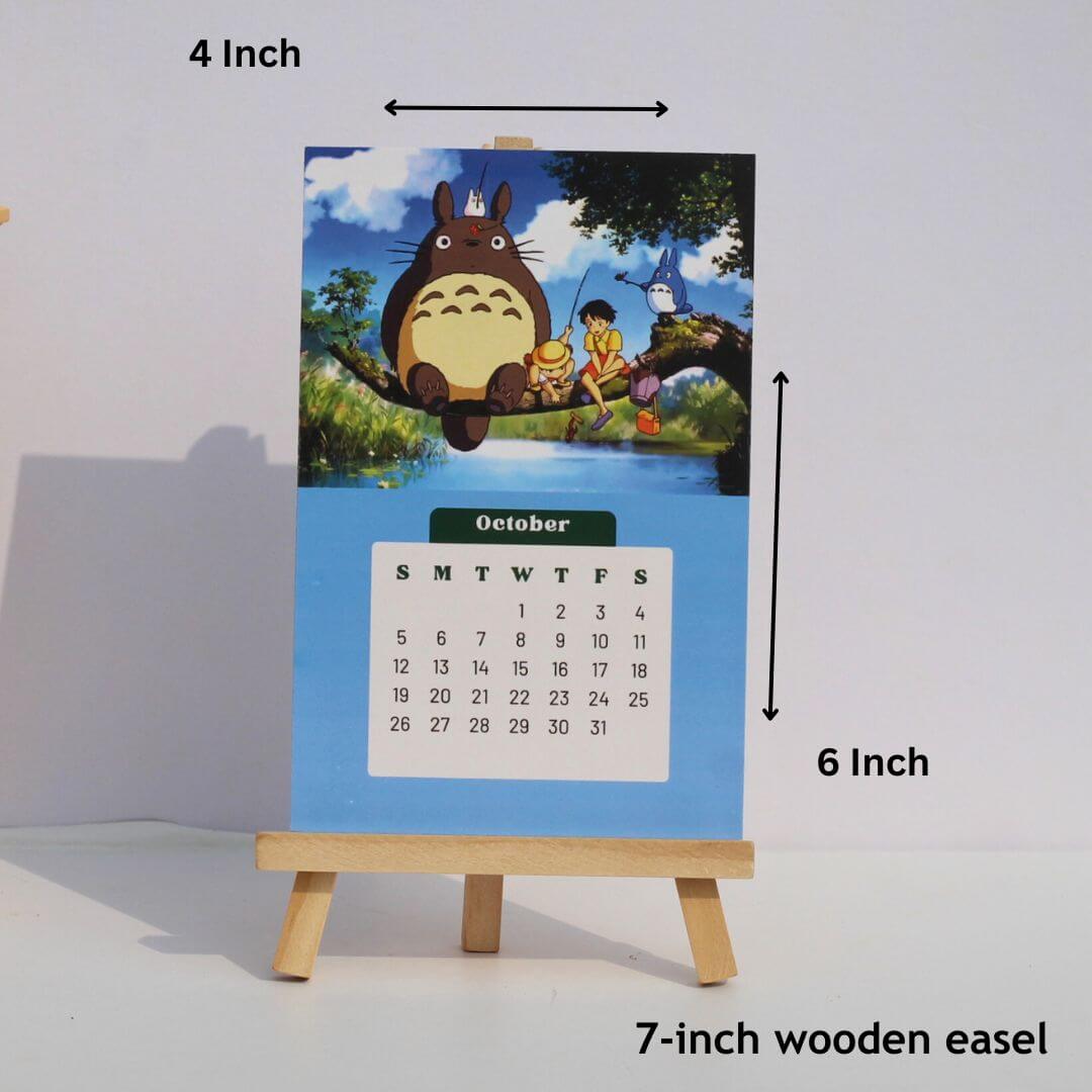 Studio Ghibli Calendar 2025 with Easel Measurement Image