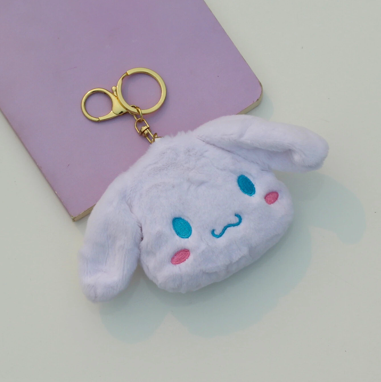 Cute Cinnamoroll Plush Coin Pouch Keychain Front Image