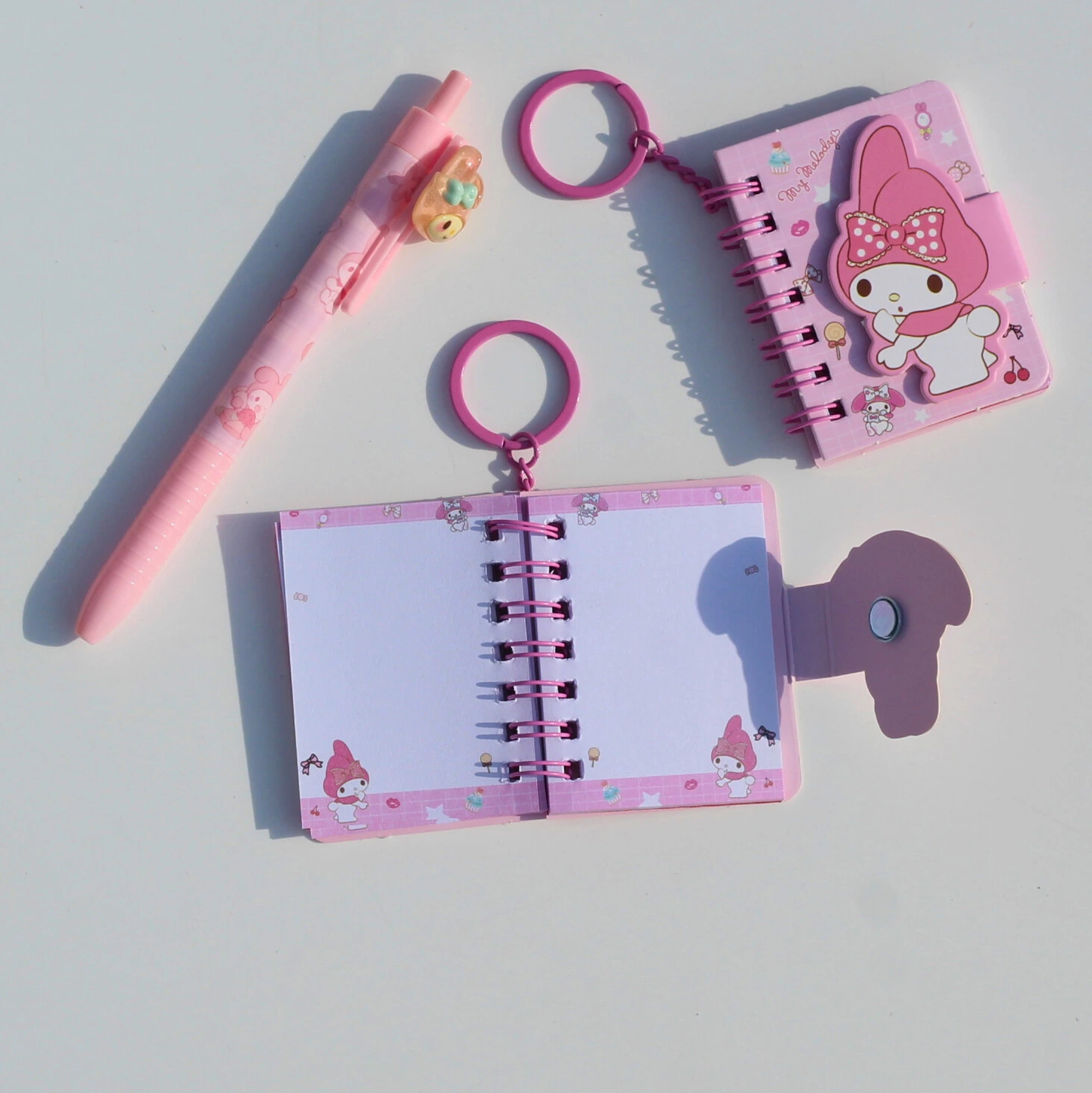 My Melody Mini Notebook Keychain Close Overview Image