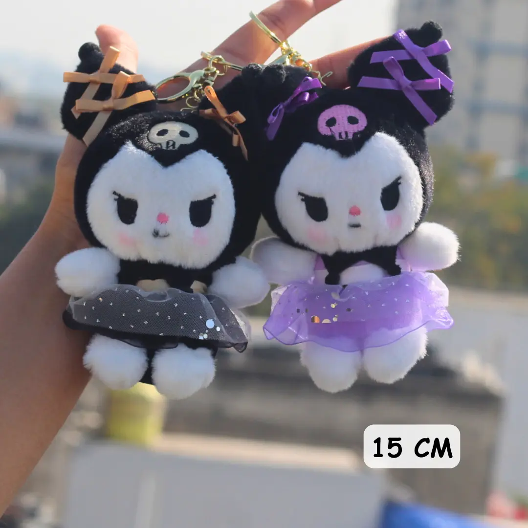 Kuromi with Bows Plushie Keychain -5