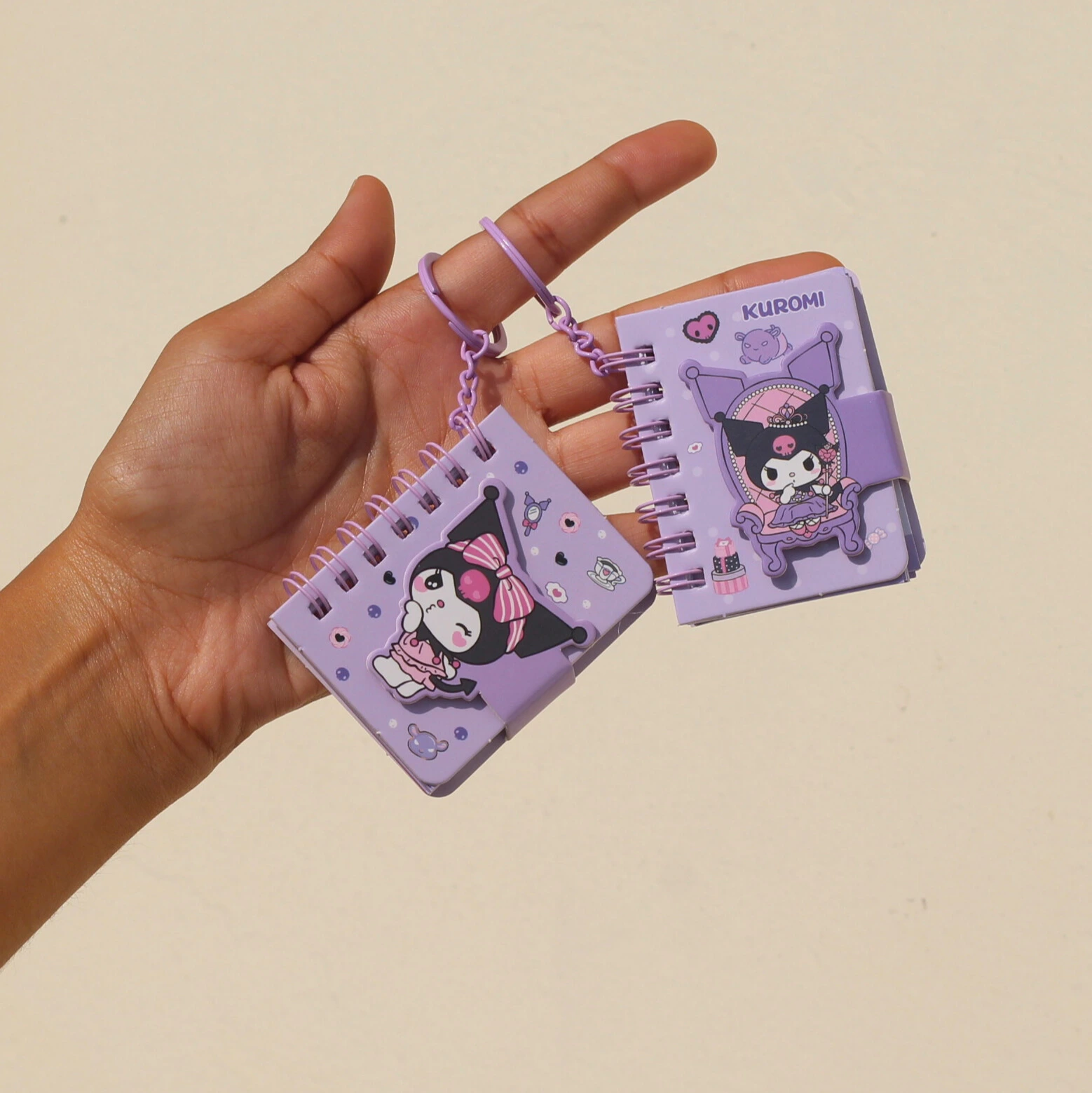 Kuromi Mini Diary Bagcharms in Hand Overview Image