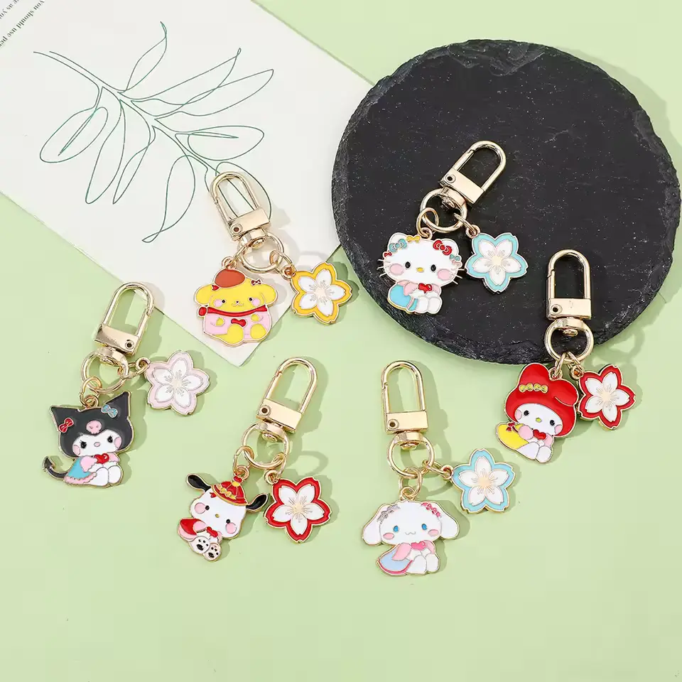 Sanrio Sakura Themed Enamel Charms Front Image