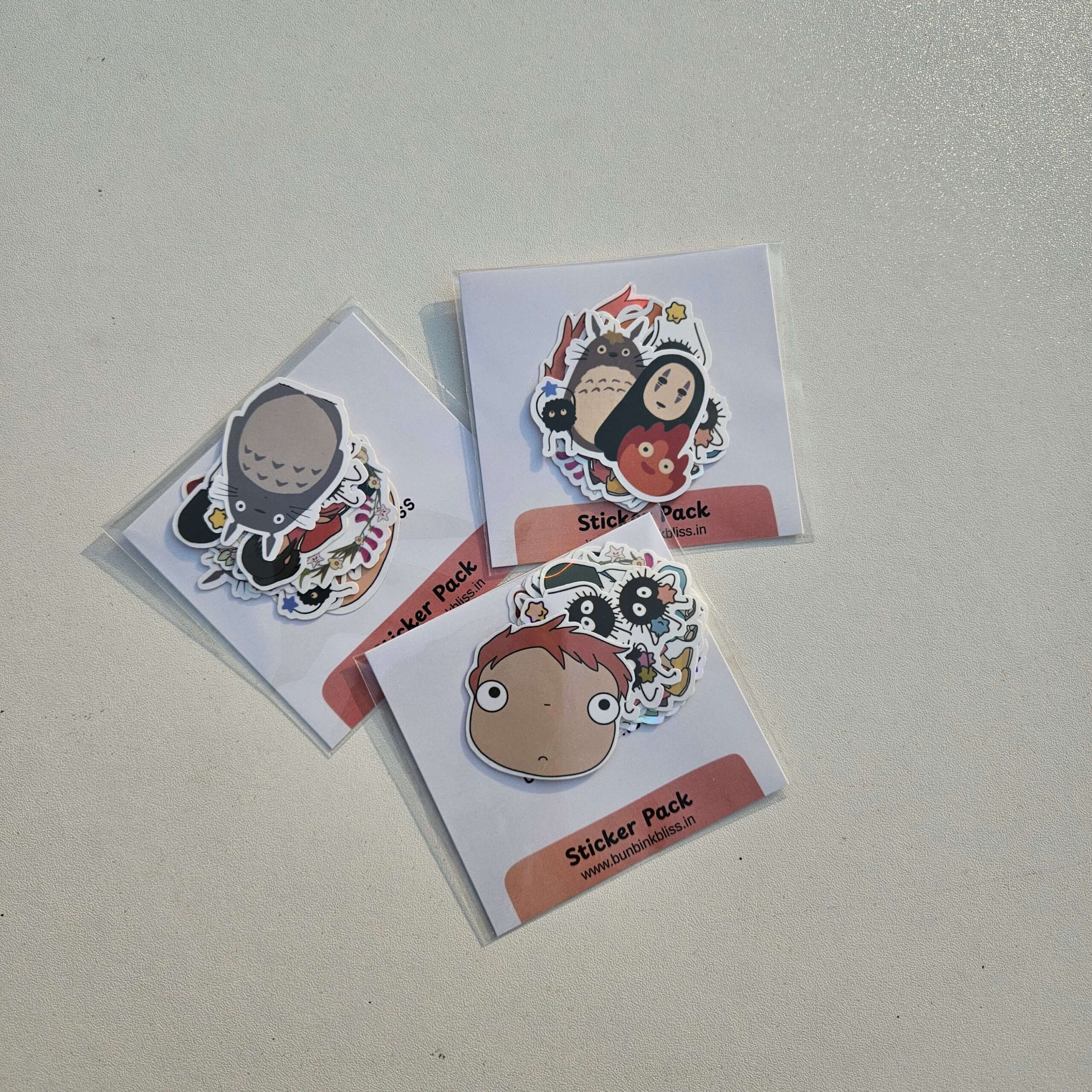 Aesthetic Studio Ghibli Holographic Stickers Packaging Overview Image