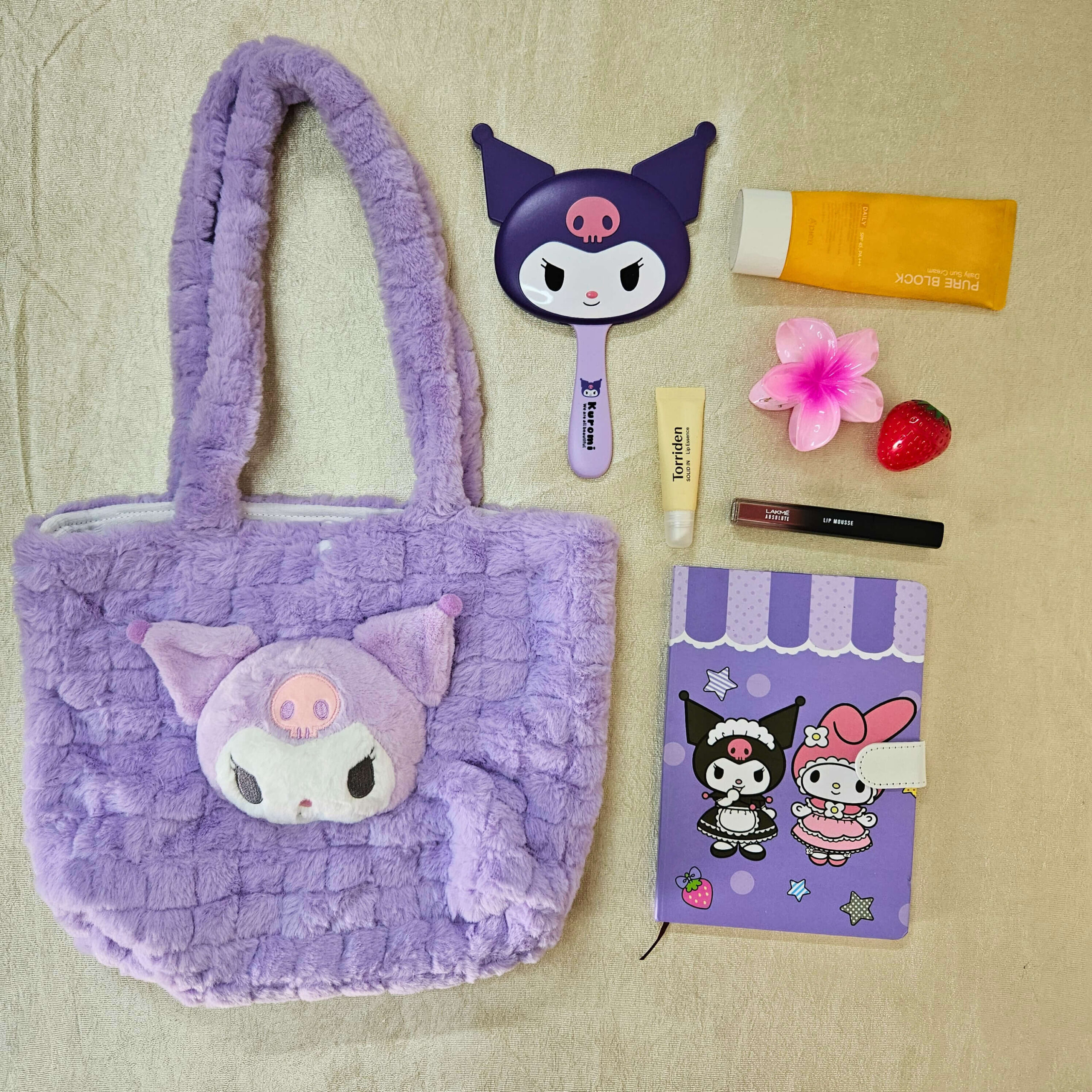 Kuromi Purple Plush Tote Bag -7