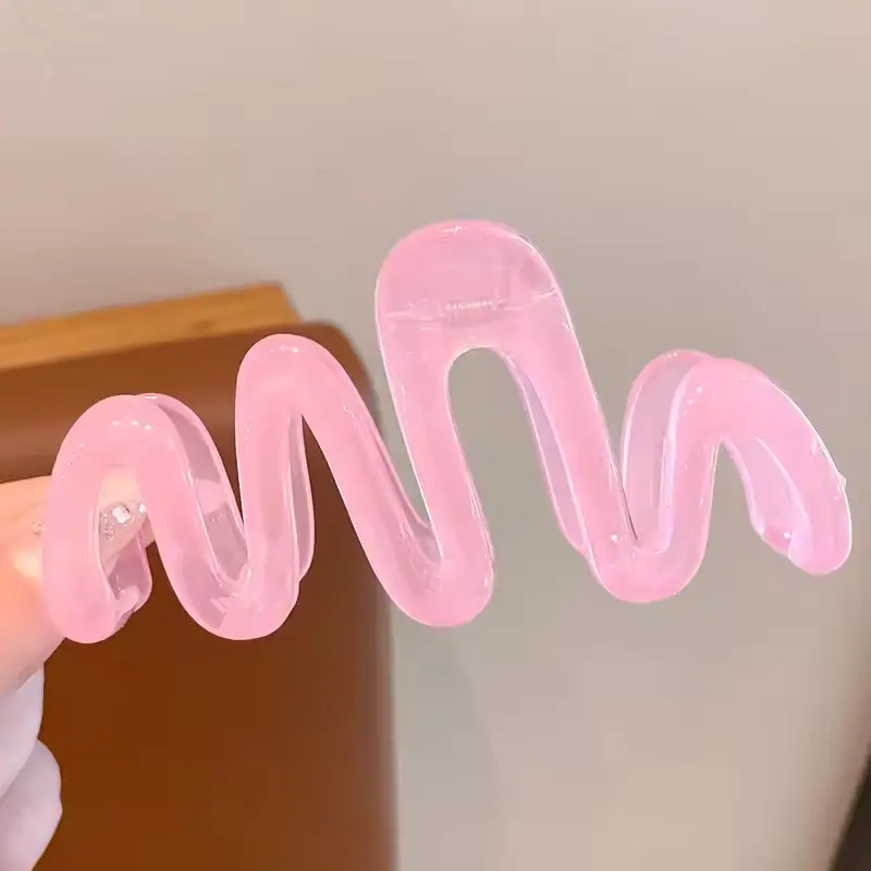 Aesthetic Wave Pattern Hair Transparent Pink Variant Overview Picture