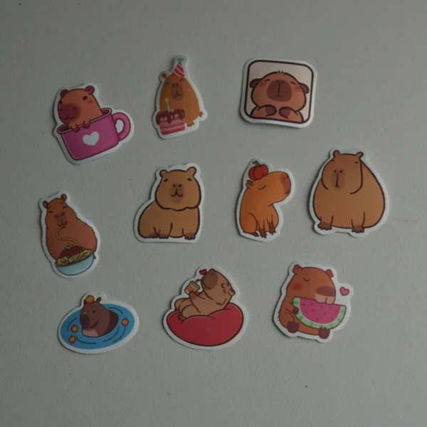 Capybara Die-Cut Stickers Pack -6