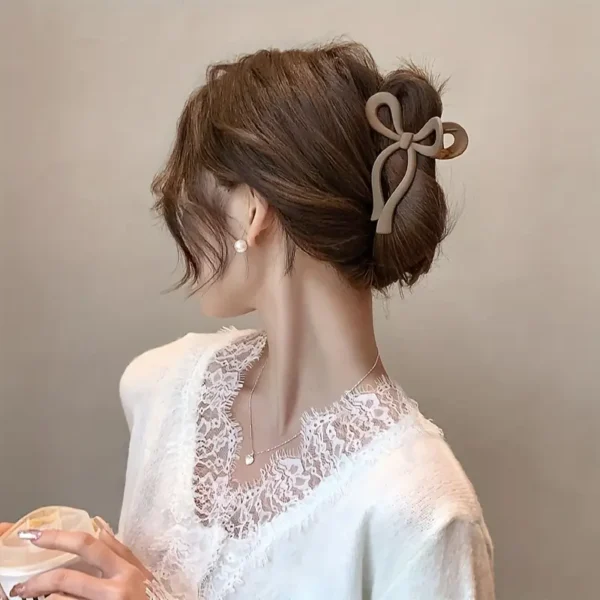 Matte Coquette Bow Hair Claws -16