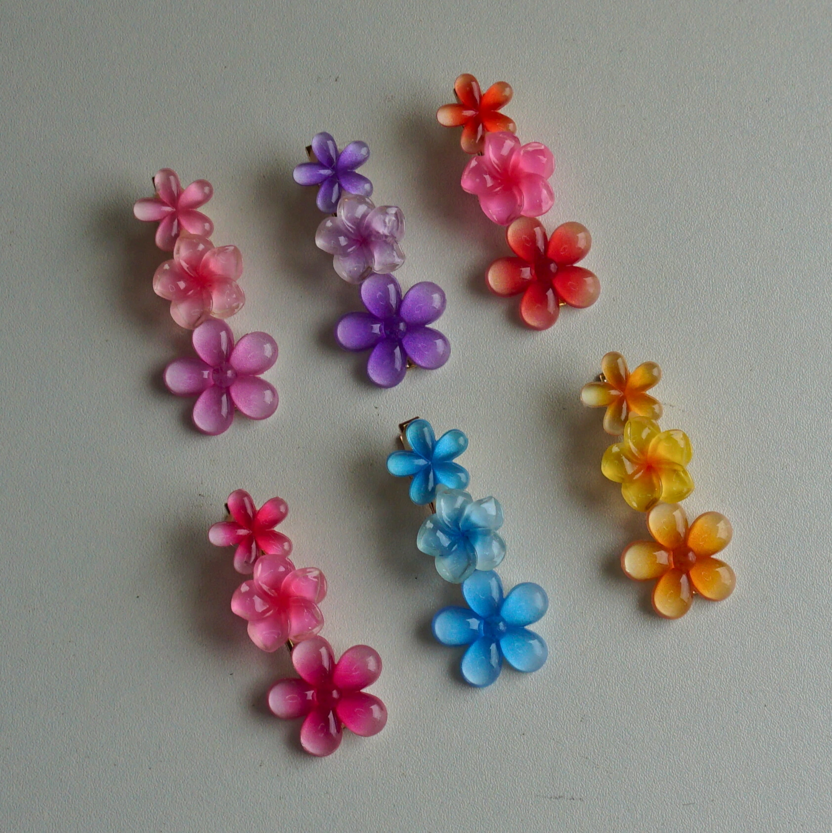 Glossy Charm Flower Hair Clips -8