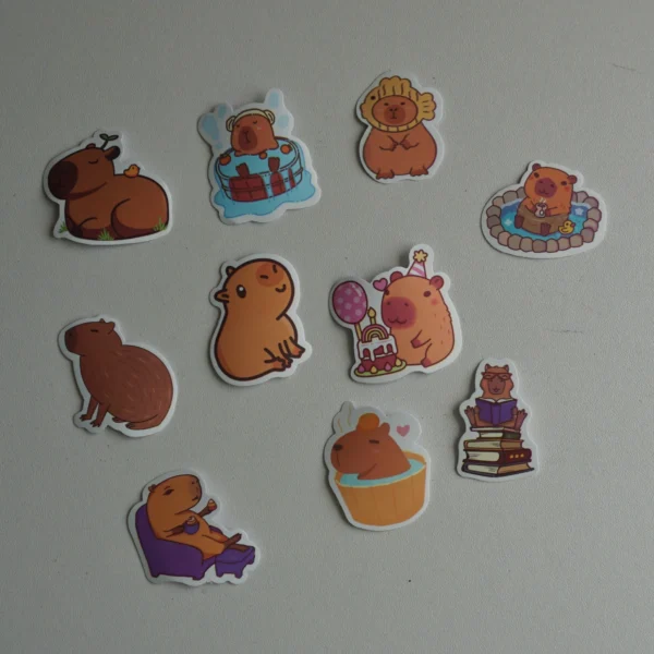 Capybara Die-Cut Stickers Pack -4