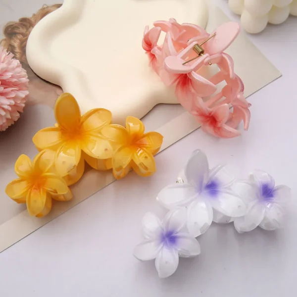 Pinteresty Triple Flower Hair Claw Clips -16