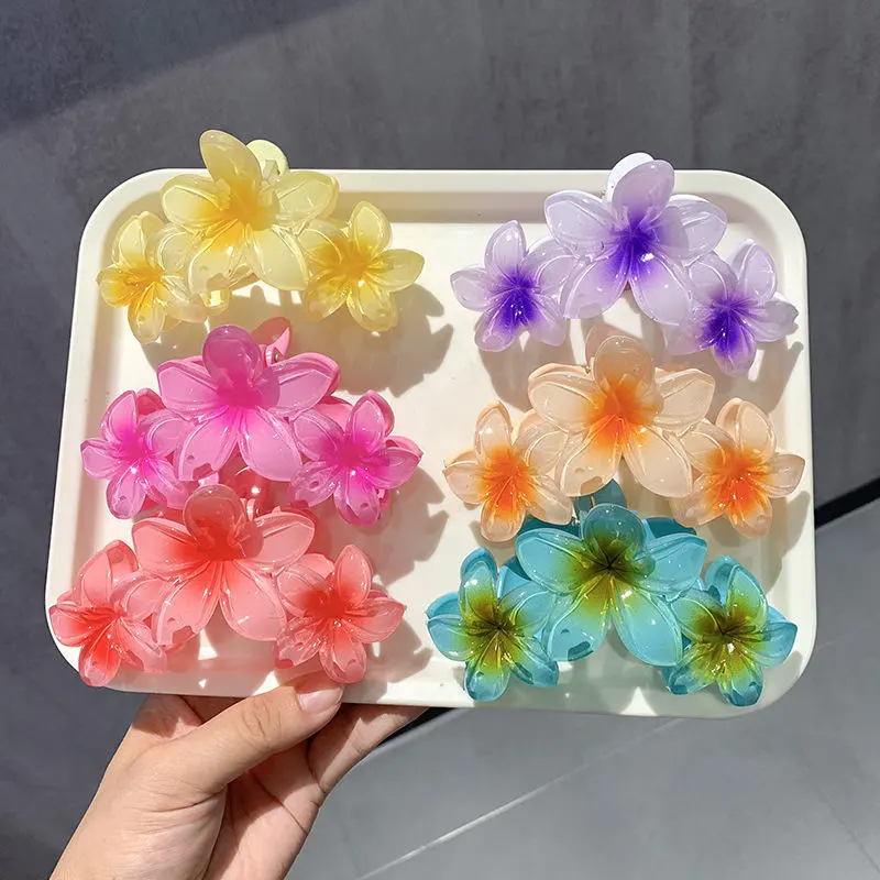 Pinteresty Triple Flower Hair Claw Clips -5