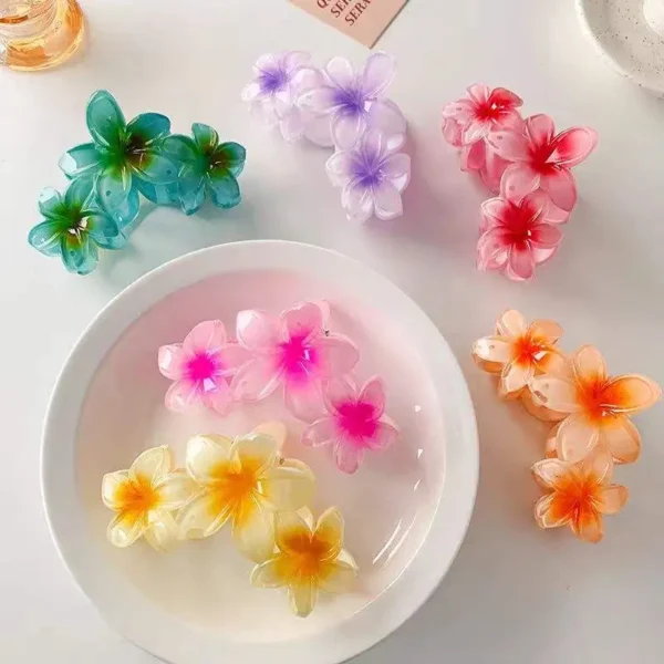 Pinteresty Triple Flower Hair Claw Clips -3