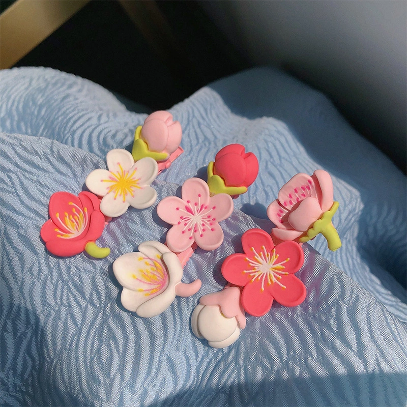 Sweet Pink Blossom Hair Clips Set -1