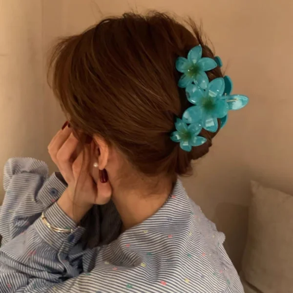 Pinteresty Triple Flower Hair Claw Clips -15
