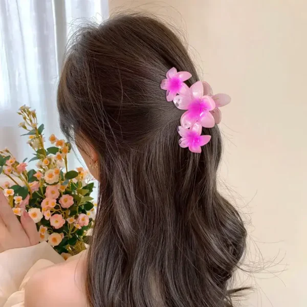 Pinteresty Triple Flower Hair Claw Clips -12