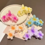 Pinteresty Triple Flower Hair Claw Clips -10
