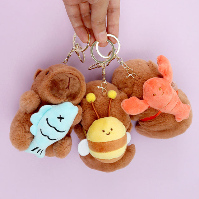 Cute Capybara Plush Keychains -1