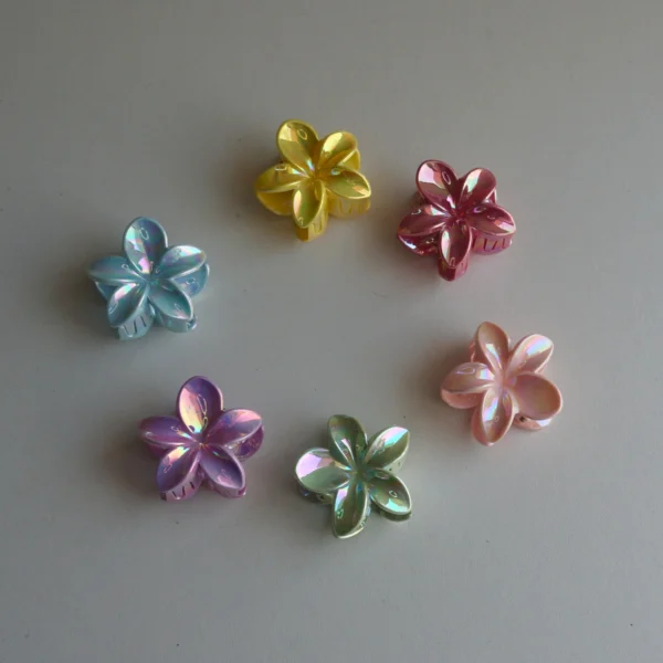 Shiny Pastel Flower Hair Claws -2