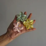 Shiny Pastel Flower Hair Claws -4
