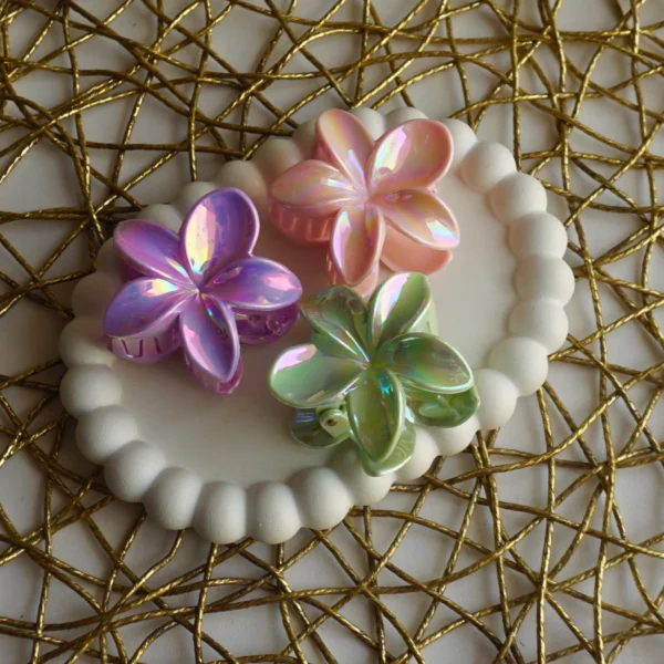 Shiny Pastel Flower Hair Claws -10