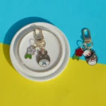 Totoro with Leaf Charm Keychain -6