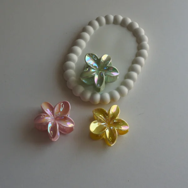 Shiny Pastel Flower Hair Claws -5
