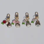 Totoro with Leaf Charm Keychain -2