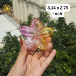 Aesthetic Transparent Gradient Effect Flower Claws -9