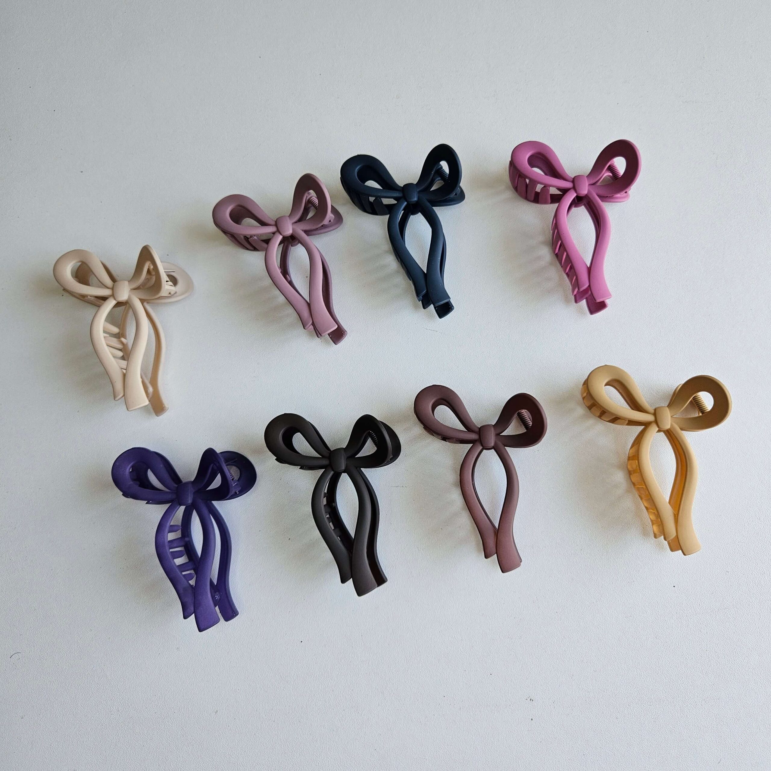 Matte Coquette Bow Hair Claws -1