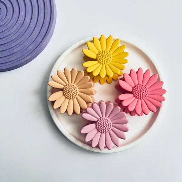 Korean Sunflower Matte Hair Claw Clips -17