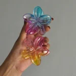 Aesthetic Transparent Gradient Effect Flower Claws -8