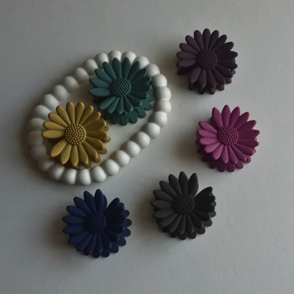 Korean Sunflower Matte Hair Claw Clips -4