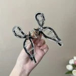 Elegant Glossy Big Bow Hair Claws -4