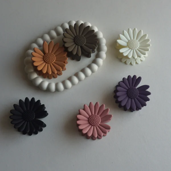 Korean Sunflower Matte Hair Claw Clips -6