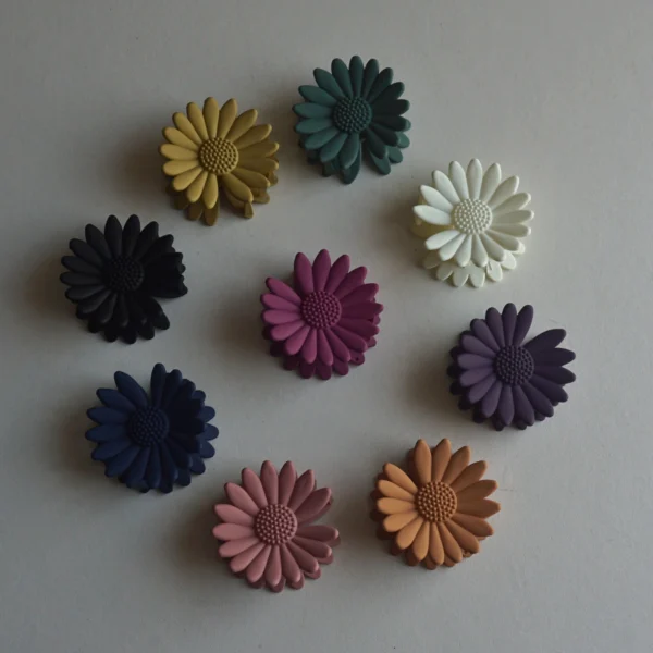 Korean Sunflower Matte Hair Claw Clips -15